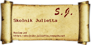 Skolnik Julietta névjegykártya